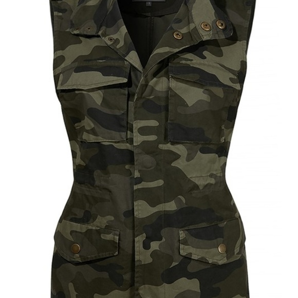 NEW LOVE TREE CAMOUFLAGE MILITARY ANORAK ARMY VEST shirt jacket wrap USA SM-2XL - Picture 4 of 8